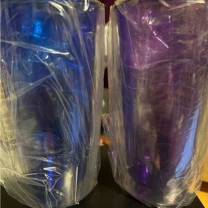 Avon Double Walked Plastic Blue and Purple Tumblers Set of 4 - Avon 2013